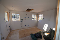 Control Shed is Dry Walled